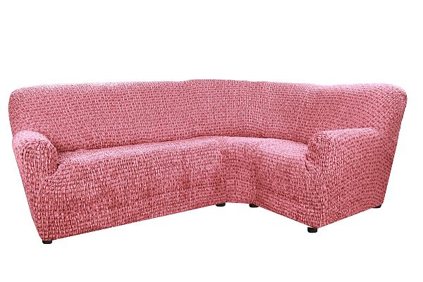 Еврочехол Чехол на классический угловой диван "Сиена" Сатурно бордовый