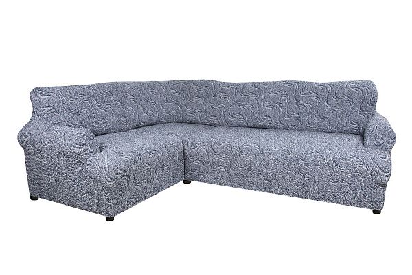 Еврочехол Чехол на классический угловой диван "Аричиато" Бриллианте синий